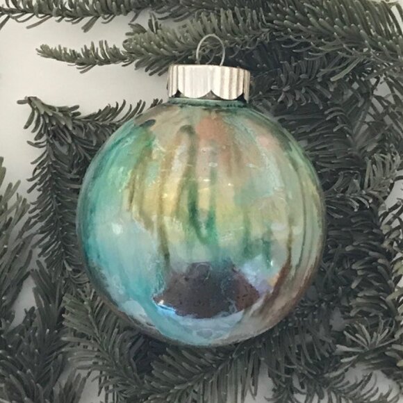 Modern Hand Painted Shatterproof Ornament - Picture 2 of 3